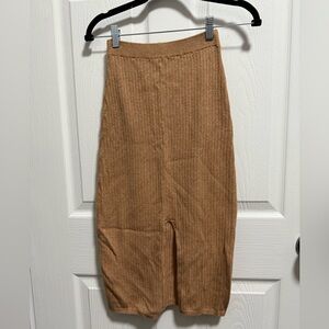 Free People Tan Midi Skirt